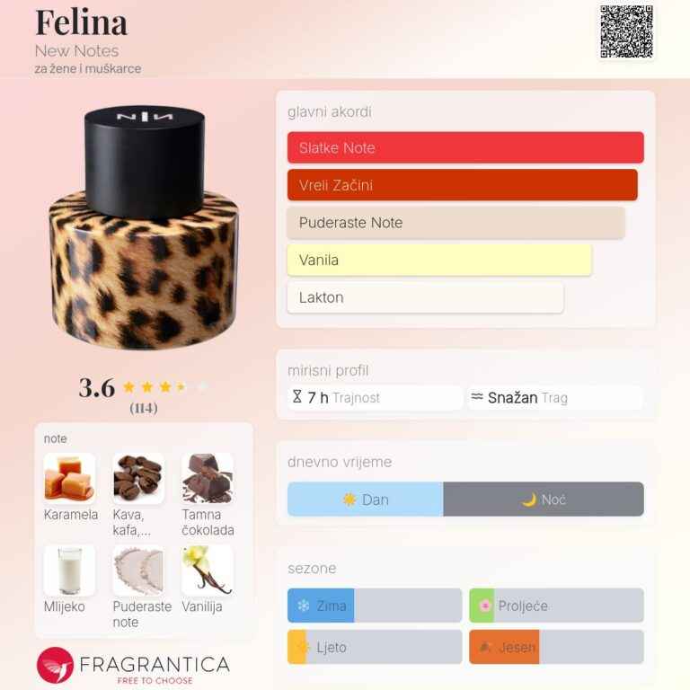 felina new notes miris orijentalne vanilije za zene i muskarce